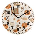 thumbnail image 1 of Yayeee 10" Wall Clock Battery Operated Quartz Round Silent Non-Ticking Home Decor, Orange Fall Pumpkin, 1 of 6
