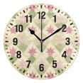 thumbnail image 1 of Yayeee 10" Wall Clock Battery Operated Quartz Round Silent Non-Ticking Home Decor, Pastel Green Geometric, 1 of 6