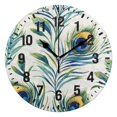 thumbnail image 1 of Yayeee 10" Wall Clock Battery Operated Quartz Round Silent Non-Ticking Home Decor,Peacock Feather, 1 of 6