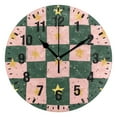 thumbnail image 1 of Yayeee 10" Wall Clock Battery Operated Quartz Round Silent Non-Ticking Home Decor, Pink Abstract, 1 of 6