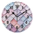 thumbnail image 1 of Yayeee 10" Wall Clock Battery Operated Quartz Round Silent Non-Ticking Home Decor, Pink Art Pattern, 1 of 6