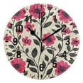thumbnail image 1 of Yayeee 10" Wall Clock Battery Operated Quartz Round Silent Non-Ticking Home Decor,Pink Flowers, 1 of 6