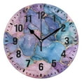 thumbnail image 1 of Yayeee 10" Wall Clock Battery Operated Quartz Round Silent Non-Ticking Home Decor, Pink Marble Pattern, 1 of 6