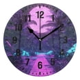 thumbnail image 1 of Yayeee 10" Wall Clock Battery Operated Quartz Round Silent Non-Ticking Home Decor, Pink Neon Road, 1 of 6