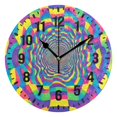 thumbnail image 1 of Yayeee 10" Wall Clock Battery Operated Quartz Round Silent Non-Ticking Home Decor,Psychedelic Pattern, 1 of 6