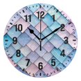 thumbnail image 1 of Yayeee 10" Wall Clock Battery Operated Quartz Round Silent Non-Ticking Home Decor, Purple Art Pattern, 1 of 6
