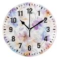 thumbnail image 1 of Yayeee 10" Wall Clock Battery Operated Quartz Round Silent Non-Ticking Home Decor,Purple Flower Pattern, 1 of 6