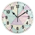 thumbnail image 1 of Yayeee 10" Wall Clock Battery Operated Quartz Round Silent Non-Ticking Home Decor, Purple Geometric, 1 of 6