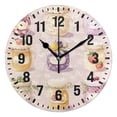 thumbnail image 1 of Yayeee 10" Wall Clock Battery Operated Quartz Round Silent Non-Ticking Home Decor,Purple Jam Jars, 1 of 6