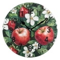 thumbnail image 1 of Yayeee 10" Wall Clock Battery Operated Quartz Round Silent Non-Ticking Home Decor, Red Apple Pattern, 1 of 6