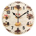 thumbnail image 1 of Yayeee 10" Wall Clock Battery Operated Quartz Round Silent Non-Ticking Home Decor, Red Cakes, 1 of 6