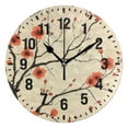 thumbnail image 1 of Yayeee 10" Wall Clock Battery Operated Quartz Round Silent Non-Ticking Home Decor, Red Floral Pattern, 1 of 6
