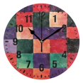 thumbnail image 1 of Yayeee 10" Wall Clock Battery Operated Quartz Round Silent Non-Ticking Home Decor,Red and Purple Plaid Pattern, 1 of 6