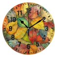 thumbnail image 1 of Yayeee 10" Wall Clock Battery Operated Quartz Round Silent Non-Ticking Home Decor,Retro Autumn Leaves, 1 of 6