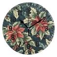thumbnail image 1 of Yayeee 10" Wall Clock Battery Operated Quartz Round Silent Non-Ticking Home Decor, Retro Christmas Poinsettia, 1 of 6