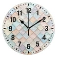 thumbnail image 1 of Yayeee 10" Wall Clock Battery Operated Quartz Round Silent Non-Ticking Home Decor,Small Pink Pattern, 1 of 6