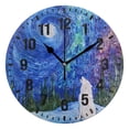 thumbnail image 1 of Yayeee 10" Wall Clock Battery Operated Quartz Round Silent Non-Ticking Home Decor, Starry Forest Pattern, 1 of 6
