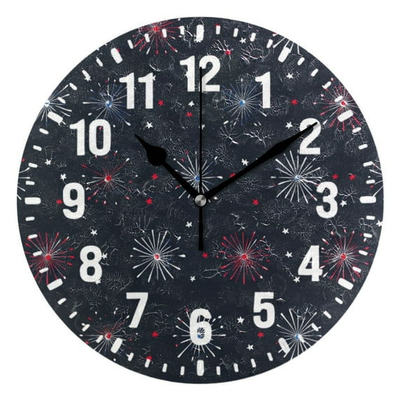 Yayeee 10" Wall Clock Battery Operated Quartz Round Silent Non-Ticking Home Decor,Starry Night Pattern
