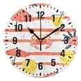 thumbnail image 1 of Yayeee 10" Wall Clock Battery Operated Quartz Round Silent Non-Ticking Home Decor, Striped Crab, 1 of 6