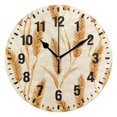 thumbnail image 1 of Yayeee 10" Wall Clock Battery Operated Quartz Round Silent Non-Ticking Home Decor,Wheat Ears Pattern, 1 of 6