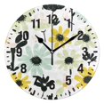 thumbnail image 1 of Yayeee 10" Wall Clock Battery Operated Quartz Round Silent Non-Ticking Home Decor, White Flower, 1 of 6