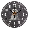 thumbnail image 1 of Yayeee 10" Wall Clock Battery Operated Quartz Round Silent Non-Ticking Home Decor, White Halloween Dog, 1 of 6