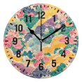 thumbnail image 1 of Yayeee 10" Wall Clock Battery Operated Quartz Round Silent Non-Ticking Home Decor,Yellow Floral Wave, 1 of 6