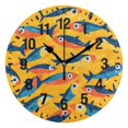 thumbnail image 1 of Yayeee 10" Wall Clock Battery Operated Quartz Round Silent Non-Ticking Home Decor,Yellow Sardines Pattern, 1 of 6