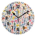 thumbnail image 1 of Yayeee 10" Wall Clock Battery Operated Quartz Round Silent Non-Ticking Home Decor, Yellow Wildflower Pattern, 1 of 6