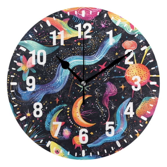 Yayeee 10" Wall Clock Battery Operated Quartz Round Silent Non-Ticking Home Decor, Zodiac Stars