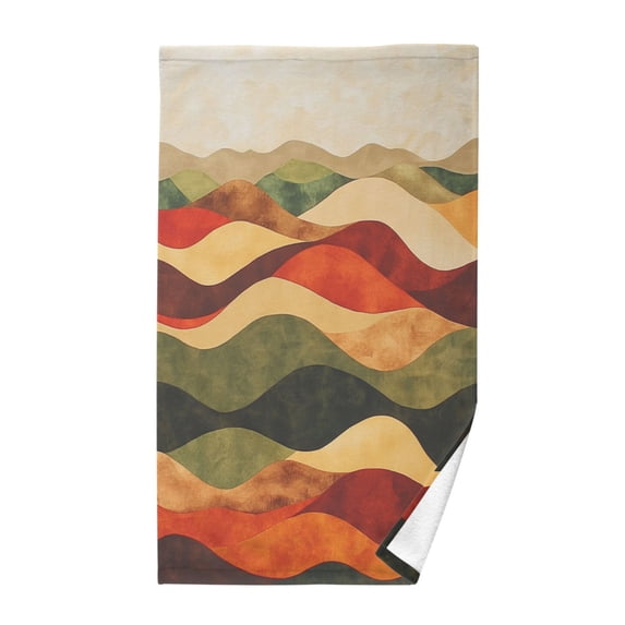 Yayeee 100% Cotton Hand Towels for Bathroom 16" x 28" Soft Absorbent Kitchen Towel, Abstract Desert Pattern