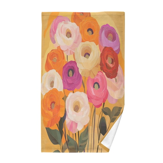 Yayeee 100% Cotton Hand Towels for Bathroom 16" x 28" Soft Absorbent Kitchen Towel, Abstract Floral