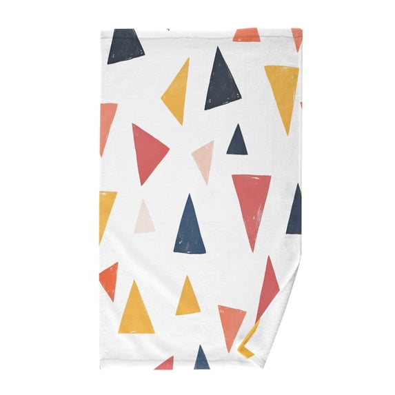 Yayeee 100% Cotton Hand Towels for Bathroom 16" x 28" Soft Absorbent Kitchen Towel, Abstract Triangles
