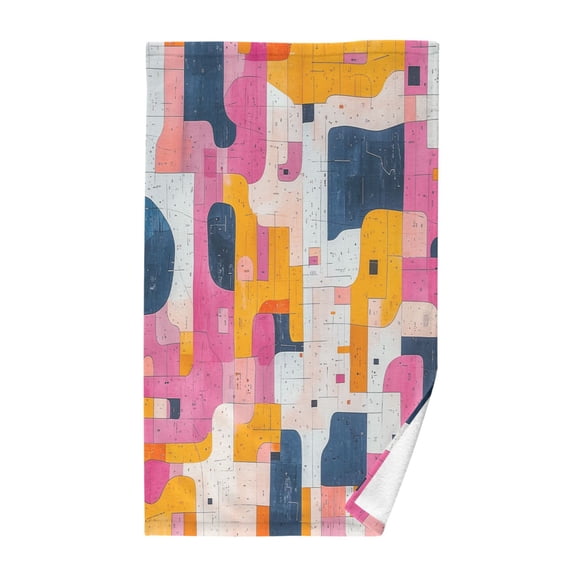 Yayeee 100% Cotton Hand Towels for Bathroom 16" x 28" Soft Absorbent Kitchen Towel, Art Geometric