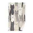thumbnail image 1 of Yayeee 100% Cotton Hand Towels for Bathroom 16" x 28" Kitchen Towel, Beige Cute Cats, 1 of 7