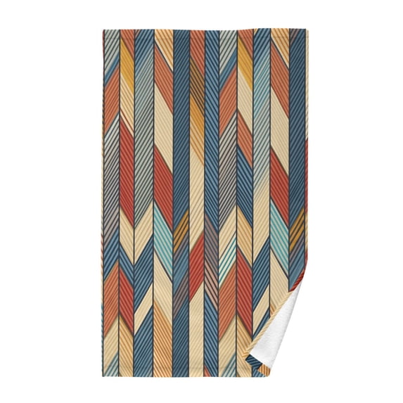 Yayeee 100% Cotton Hand Towels for Bathroom 16" x 28" Soft Absorbent Kitchen Towel, Beige Geometric