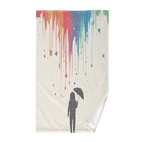 Yayeee 100% Cotton Hand Towels for Bathroom 16" x 28" Soft Absorbent Kitchen Towel, Black Astronaut