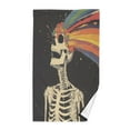 thumbnail image 1 of Yayeee 100% Cotton Hand Towels for Bathroom 16" x 28" Kitchen Towel, Black Skeleton, 1 of 7