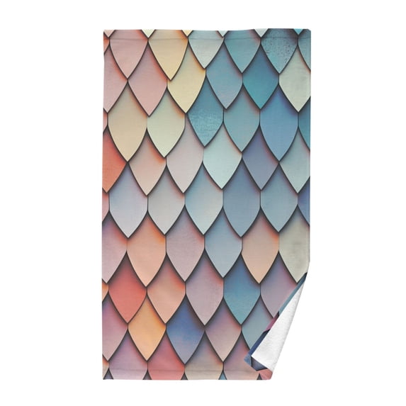 Yayeee 100% Cotton Hand Towels for Bathroom 16" x 28" Kitchen Towel, Blue Art Pattern