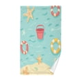 thumbnail image 1 of Yayeee 100% Cotton Hand Towels for Bathroom 16" x 28" Soft Absorbent Kitchen Towel, Blue Beach Pattern, 1 of 7
