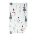 thumbnail image 1 of Yayeee 100% Cotton Hand Towels for Bathroom 16" x 28" Kitchen Towel, Blue Cartoon Snowmen, 1 of 7
