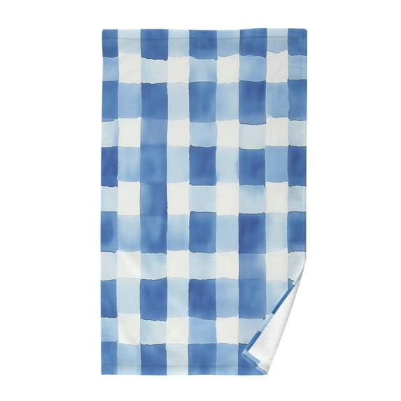 Yayeee 100% Cotton Hand Towels for Bathroom 16" x 28" Kitchen Towel, Blue Plain