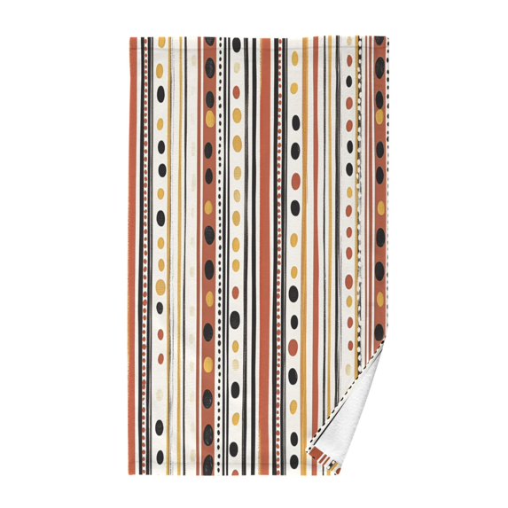 Yayeee 100% Cotton Hand Towels for Bathroom 16" x 28" Kitchen Towel, Brown Abstract Dots