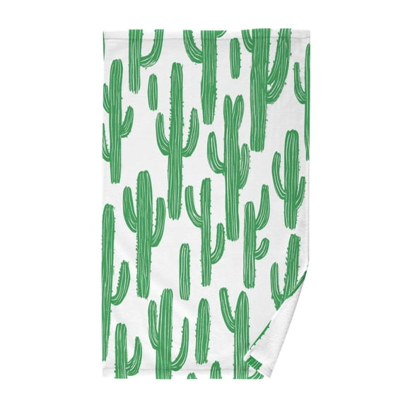 Yayeee 100% Cotton Hand Towels for Bathroom 16" x 28" Soft Absorbent Kitchen Towel, Cactus Pattern