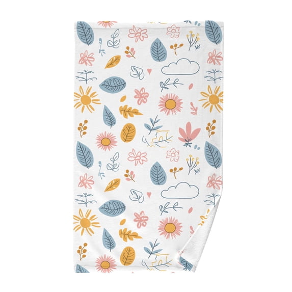 Yayeee 100% Cotton Hand Towels for Bathroom 16" x 28" Soft Absorbent Kitchen Towel, Cartoon Doodles