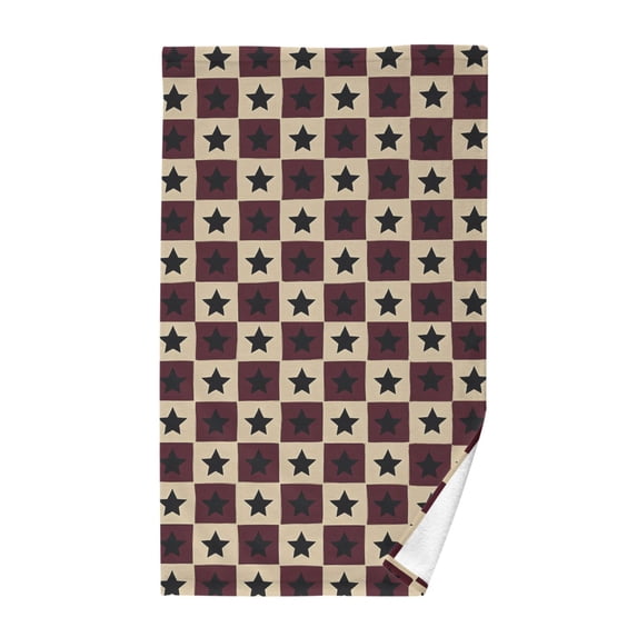 Yayeee 100% Cotton Hand Towels for Bathroom 16" x 28" Soft Absorbent Kitchen Towel, Checkered Starts Pattern