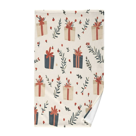 Yayeee 100% Cotton Hand Towels for Bathroom 16" x 28" Kitchen Towel, Christmas Gift Pattern