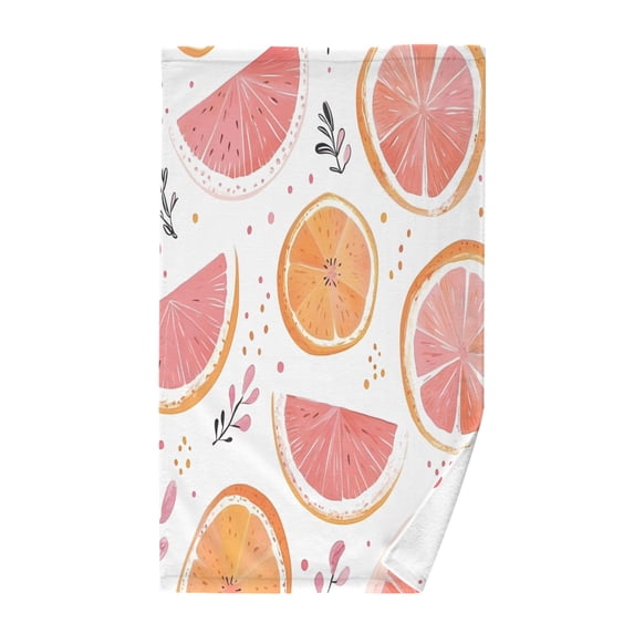 Yayeee 100% Cotton Hand Towels for Bathroom 16" x 28" Kitchen Towel, Citrus Slice