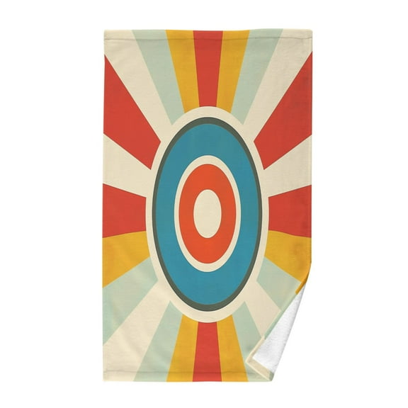 Yayeee 100% Cotton Hand Towels for Bathroom 16" x 28" Kitchen Towel, Colorful Circles