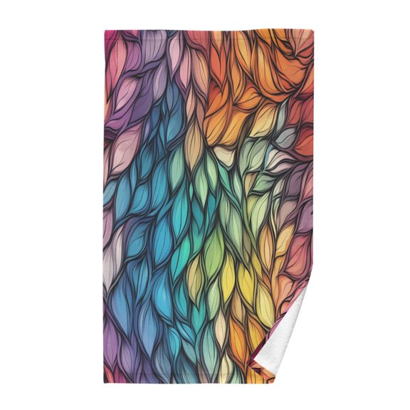 Yayeee 100% Cotton Hand Towels for Bathroom 16" x 28" Kitchen Towel, Colorful Dragon Scales Pattern